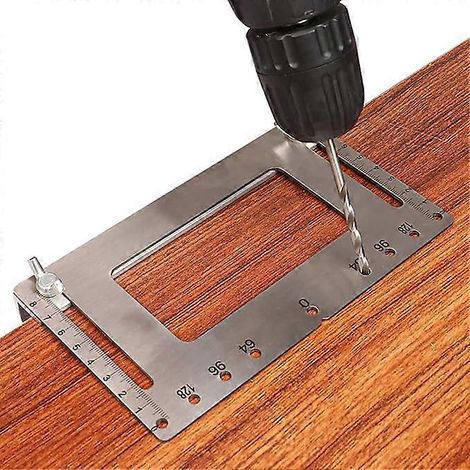 Gabarits de perçage pour trous de meubles, gabarits de perçage pour supports d'étagères, guides de perçage pour trous droits, poignées pour le travail du bois (1/5)