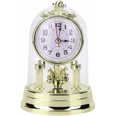 Digital Alarm Clock, European Retro Style Table Clocks Antique Silent Desk Clock for Living Room, Bedroom, Office, Home Decor (Gold) MUMU (1/4)