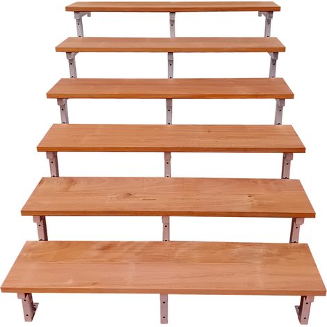 BALI Gartentreppe Stahl H105cm - 6 Bankirai Hartholz Stufen B160cm