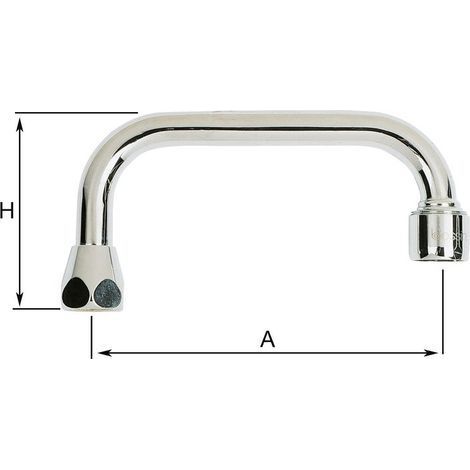 TAISHENGDA-Bec pour robinet à portée plate – Longueur 200 mm – Écrou F 1/2'' – En laiton chromé avec double joint torique (1/5)