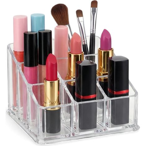Kosmetik-Organizer-Set – transparente Make-up-Aufbewahrung – Sortierbox aus Acryl für Make-up, Schmuck, Pinsel – vielseitig, platzsparend – transparente Aufbewahrungsbox (9,2 x 9,2 x 6,5 cm)