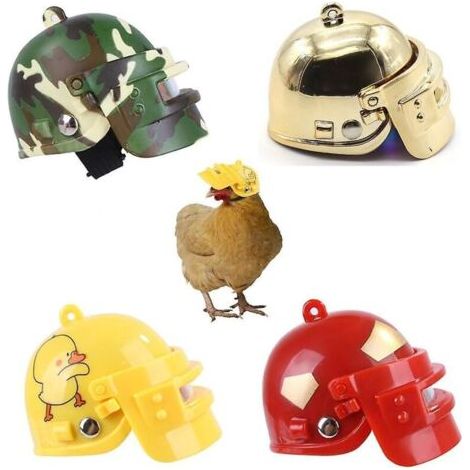 Lot de 4 casques amusants pour poules - Chapeaux de protection contre le soleil et la pluie, accessoires de déguisement pour poules. (1/5)