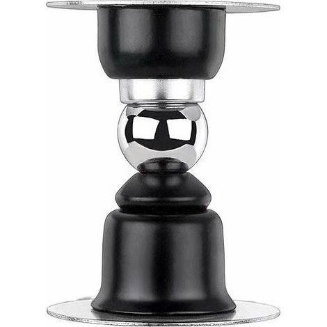 Stück magnetischer Türstopper, Türpuffer aus Edelstahl mit 3M-Doppelklebeband oder Schrauben - Kein Bohren erforderlich / Doppelfunktion (Schwarz) (1/5)