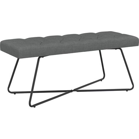Panchina con bottoni imbottiti Grigio Scuro 110 x 40 x 46 cm vidaXL