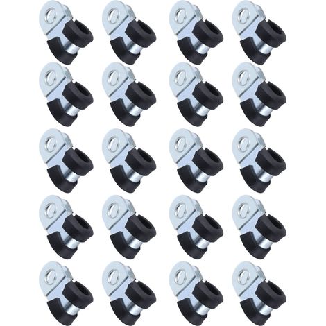 Zoternen Packung mit 20 Schlauchschellen Zwingen Klemmen Spanner Rohrschellen und-Schraubzwingen 304 Edelstahl-Kabelschellen Korrosionsbeständige Wiederverwendbare R-Hoop-Rohrschelle[6mm]