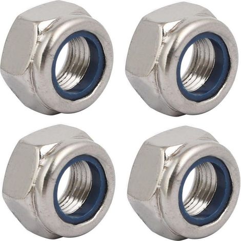 Écrou De Blocage À Gauche - M12 x 1,25 mm - Acier Inoxydable 304 - Pour Fixation Anti-Vibration - Lot De 4 (1/4)