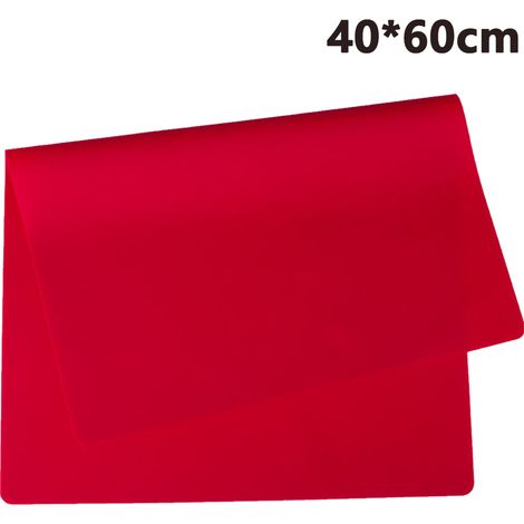 Set de table en silicone uni rouge, grand format (40 x 60 cm). (1/5)
