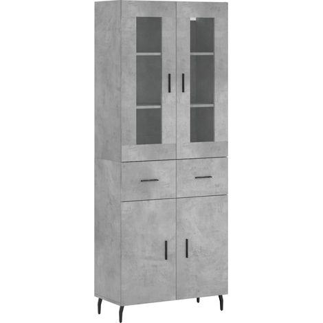 Maison Exclusive - Credenza Grigio Cemento 69,5x34x180 cm in Legno Multistrato