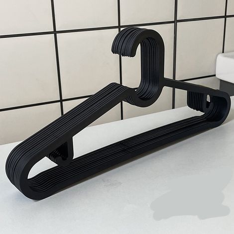 Schwarze Kleiderbügel aus Kunststoff (20er-Packung) – Rutschfeste Kleiderbügel für Erwachsene, schlank und stabil für Hemden und T-Shirts, hohe Qualität (1/5)