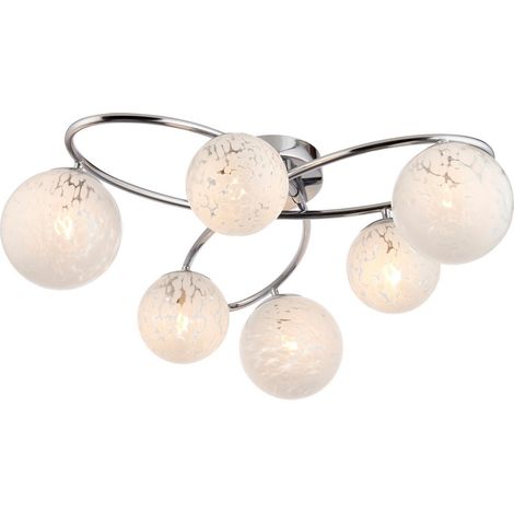 Plafonnier Endon Maye chrome verre confetti 6xG9 LED (1/5)