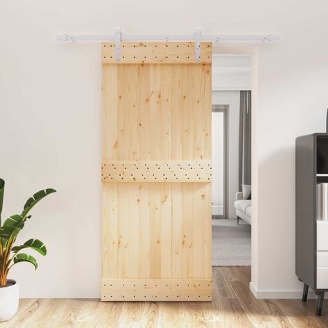 vidaXL Porte coulissante Naturel et Blanc 90 x 210 cm (1/5)