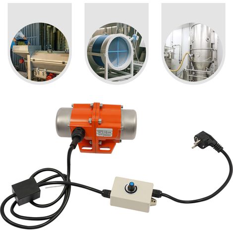 220V 100W Moteur Vibrant, Moteur de Vibration Monophasé, Petit Moteurs Vibrateur avec Régulateur de Vitesse en Continu de 1500-3600 tr/min, pour l'exploitation Minière Métallurgie Charbon (1/5)