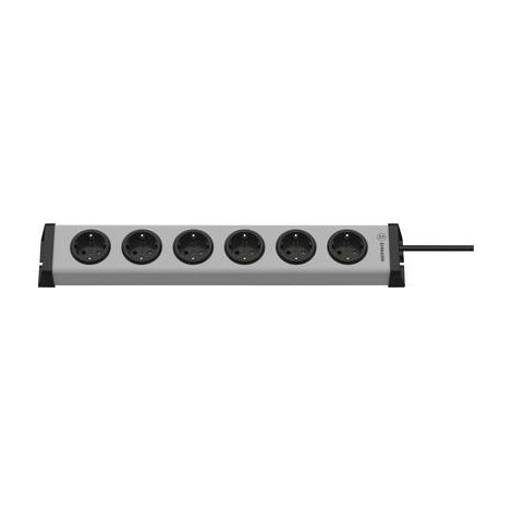 Ehmann 0200x00062301 Multipresa 6 scomparti Grigio, Nero Schuko 1 pz. (1/2)