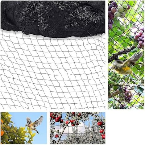Filet de protection pour oiseaux 15 m x 15 m, filet à oiseaux, filet pour plantes, filet pour bassin, filet de jardin, mailles larges de 5 x 5 cm – environ. (1/5)