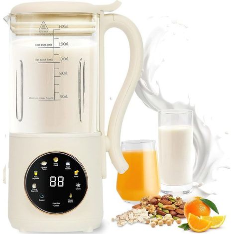 Machine lait soja 1400 ml automatique – 16 lames inox, chauffant – Nettoyage auto – Départ différé (1/5)