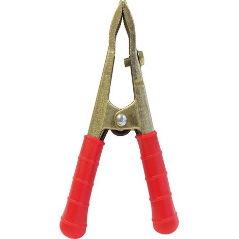 Pince étau porte-électrode en bronze 200A – Conductivité élevée – Poignée ergonomique rouge – Isolation renforcée pour sécurité – Soudo Metal (1/3)