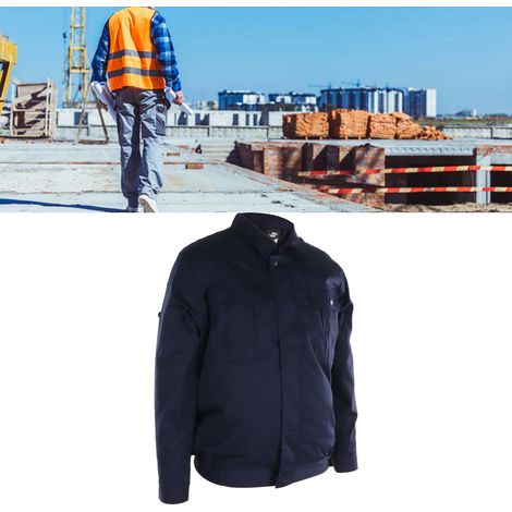 Veste d'été rafraîchissante avec ventilateur, vêtement climatisé, veste rechargeable, vêtement de travail rafraîchissant et protecteur contre le soleil, XL bleu marine. (1/5)