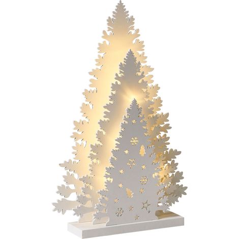 Indoor LED Decorazione di Natale Accessorio Albero di Natale Luci LED Illuminazione MDF Bianco Emmesan (1/5)