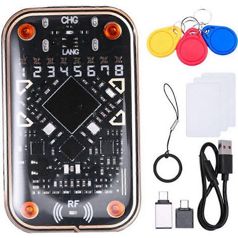 Chameleon V2.0 RFID-Smartcard-Emulator + 3XCUID-Chip-Leser für Schlüsselanhänger/UID-Karten mit Neustartfunktion, 125K 13,56M IC-ID-Dekodierung (1/5)