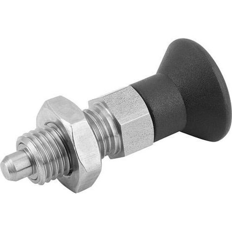KIPP Arretierbolzen GR.9 M6x0,75 D3 Form B Edelstahl Kontermutter (1/3)