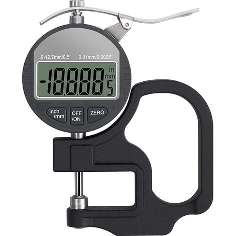 Micromètre Jauge d'épaisseur numérique 0,01 Plage 0-12,7 mm/25,4 mm Mesureur d'épaisseur en pourcentage électronique Micromètre électronique précis(0-25.4mm 0.001mm)