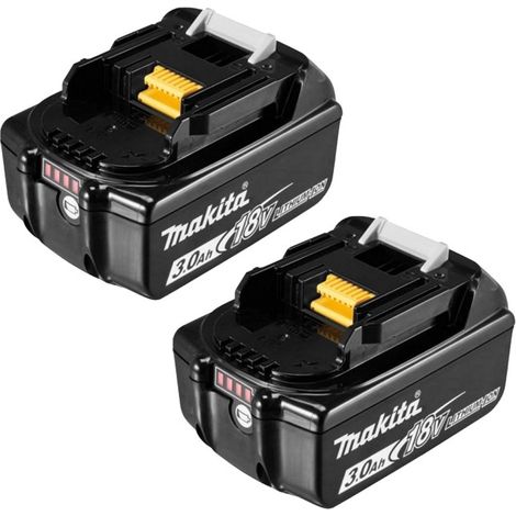 Makita – Batteries 18V Li-Ion 3,0 Ah – Lot de 2 – BL1830BX2 – Compatible avec outils Star Protection – Charge rapide en 30 min (1/2)