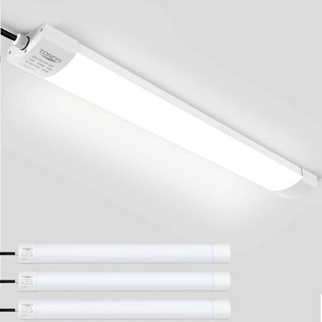 3 Stück LED Feuchtraumleuchte Deckenleuchte 60cm 18W für Garage Kelle Werkstatt Feuchtraum Warenhaus, TONFFI LED Wannenleuchte Feuchtraumlampe Röhre, Wasserdicht IP65 NeutralWeiß 4000K-4500K