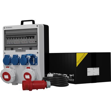 Tableau électrique de chantier avec câble TD-SFI SKH 32 A 16 A IP67 4x230 V Schuko Doktorvolt DV-9733-D (1/3)