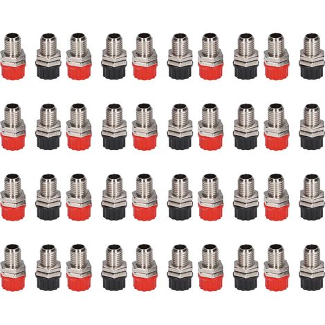 20Connecteurs Douille Banane 4mm Laiton Nickelé Lot de 20 Accessoires pour Instruments d'Enseignement (1/5)