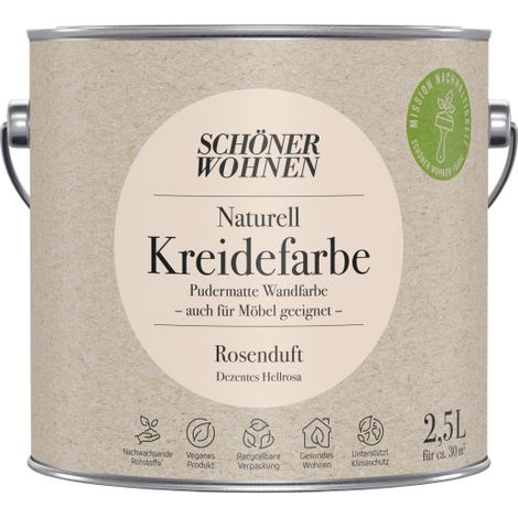 Schöner Wohnen Naturell Kreidefarbe 2,5 Ltr. Rosenduft dezentes Hellrosa