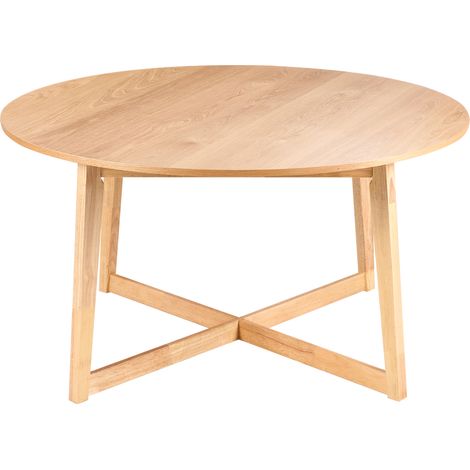 Mesa de comedor redonda MDF con chapa de madera comedor sala de estar roble claro Waipori