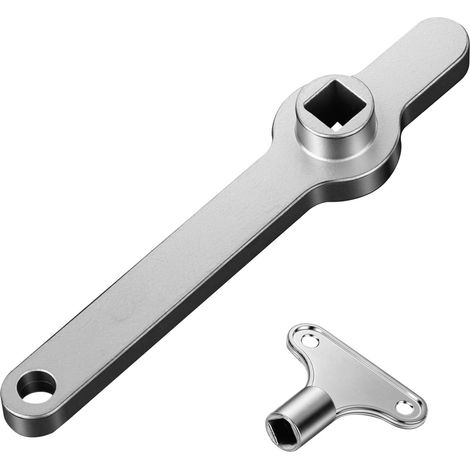 2x Clé de Chauffage, Carré 5mm Cle Chauffages Central, Clés de Purge, Clé de Purge pour Radiateur, 2 Formes, Acier Inoxydable et Alliage de Zinc, Compact et Durable pour Radiateurs et Chauffage (1/5)