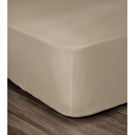LOVELY HOME Fitted Sheet 100% cotton 180x200x30 cm beige (1/2)