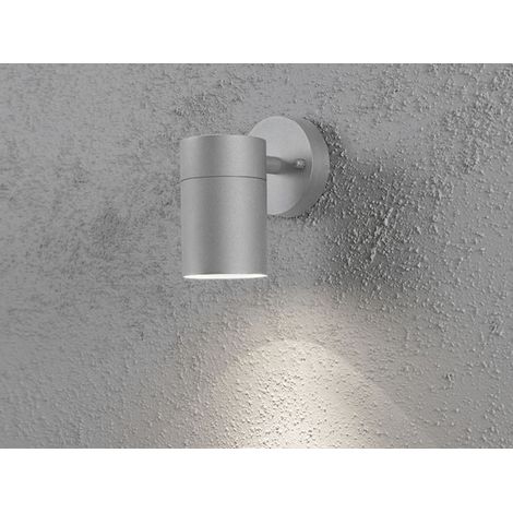 LED Außenwandleuchte Downlight, Höhe 12cm, Aluminium Grau (1/5)