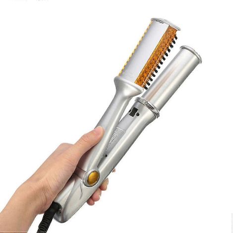 2-in-1 Straightener and Curling Iron, Portable Adjustable-Temperature Ceramic Curling Iron and Roller (1/5)