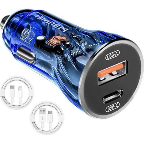 Chargeur de Voiture - Non spécifié - Modèle Non spécifié - 30W - Ports USB 6A - Alliage d\'Aluminium (1/5)