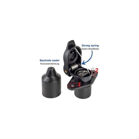 3-poliger Adapter zum Anschluss von Anhängern und Wohnwagen, Schraubanschluss, 3-poliger Stecker, 12 V, Anhängerkupplungssteckdose - Crezuo