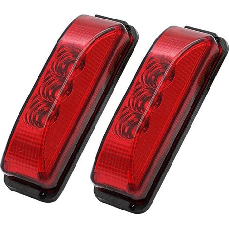 Feu de Gabarit Latéral étanche, 2 pièces LED Voyant de Feu de Balisage Latéral 12 V, Auto Feux Latéraux pour Camionnette Camion Caravane Voiture Bus(Rouge)