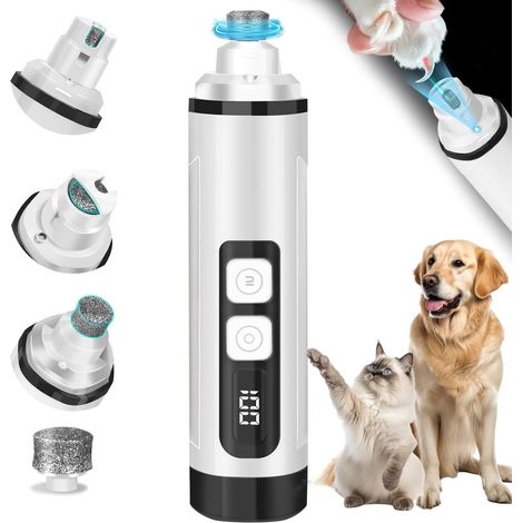 Krallenschere für Hunde und Katzen – ultraleise elektrische Krallenschere für Haustiere mit LED-Beleuchtung, Krallenschleifer und schneller elektrischer Krallenfeile zur Pflege kleiner Tiere. (1/5)