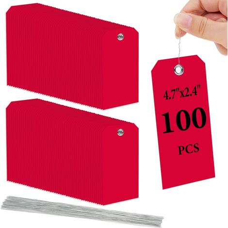 100pcs Etiquette Prix en Plastique, Étiquettes de prix avec fil, Étiquette Étanche à l'eau Rigide, Étiquettes de Prix en Vierges Inscriptibles pour Etiquette Vetement Bijoux Cadeaux (1/5)