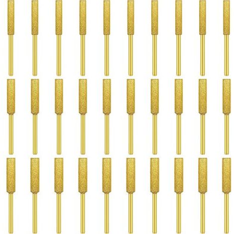 30 Diamant-Schärfstifte für Kettensägen – Titanbeschichtet – 5/32", 3/16", 7/32" – Kettensägen-Schärfset – Gold (1/5)