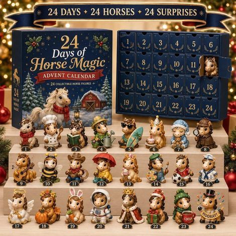 Cheval de Noël calendrier avent 2026 2D boîte surprise