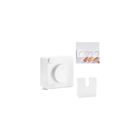 (Blanc) Corde à Linge Rétractable, Extensible Ligne à Laver Murale, sans Affaissement, Corde à Linge Extensible avec Câble en Acier de 4,8 M pour Salle de Bain, Buanderie, Balcon, Jardin (1/5)