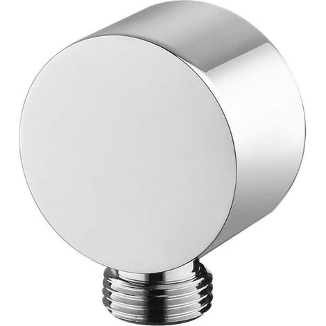 Shower Elbow, Round Water Elbow, Wall Mounted Angle Valve, Solid Brass Polished Chrome (Silver) (1/5)