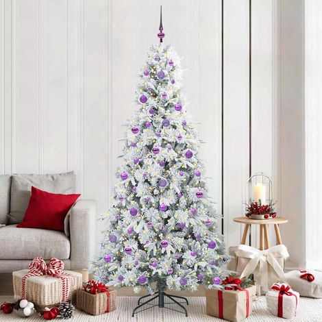 Künstlicher klappbarer Weihnachtsbaum Weiß 210 cm PE und PVC