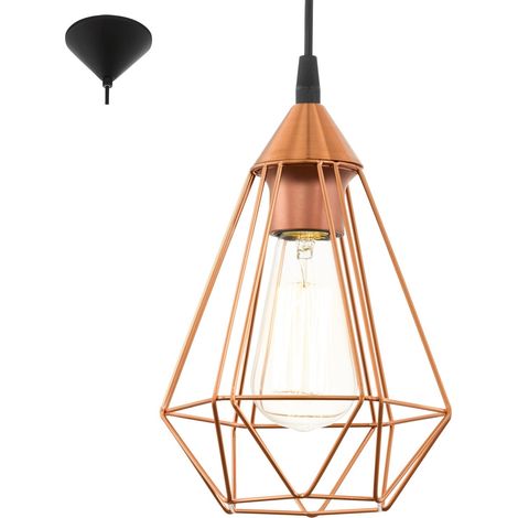 Eglo Pendelleuchte Tarbes kupfer-schwarz Ø 17,5 cm E27 Pendelleuchte (1/5)