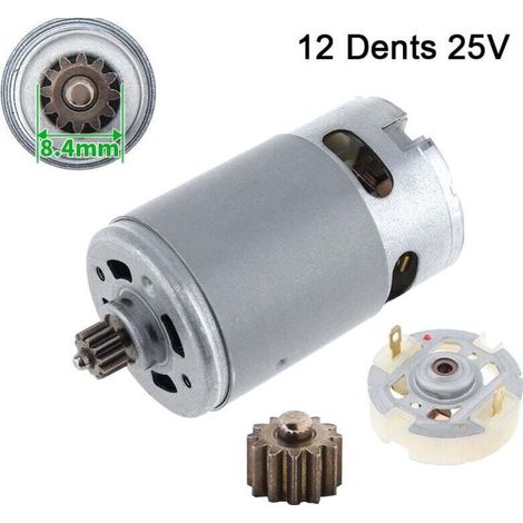 UlisemMoteur à courant continu RS550 avec 12 dents - Moteur brossé - 25V, plus 1 x 12 dents et porte-balais de service (1/4)