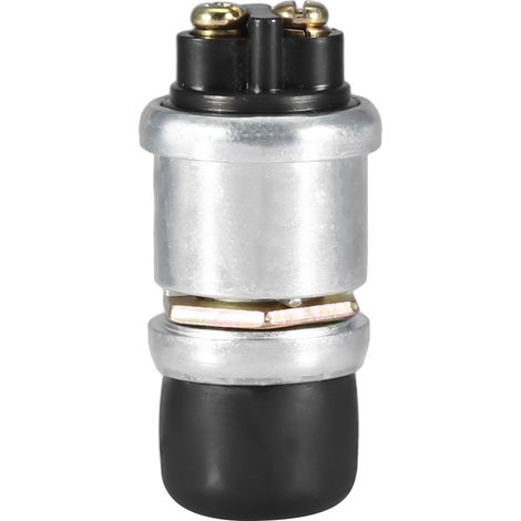 Universeller 2-poliger 12V 20A dicker wasserdichter Druckknopfschalter für Boot, Fahrrad, Auto, Motor, Hupe, Anlasser - Robuste Ausführung aus Aluminiumguss.