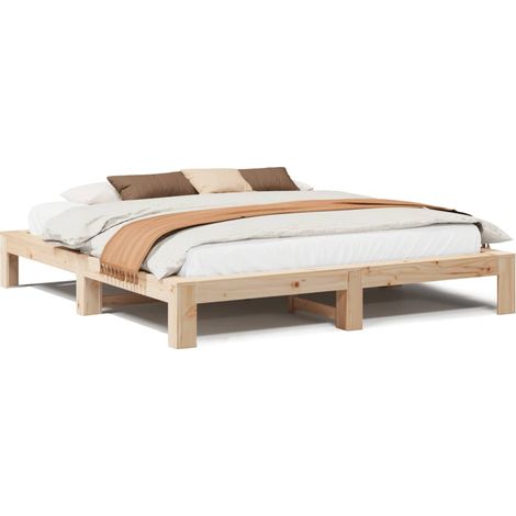 Maison Exclusive - Massivholzbett ohne Matratze 200x200 cm Kiefer