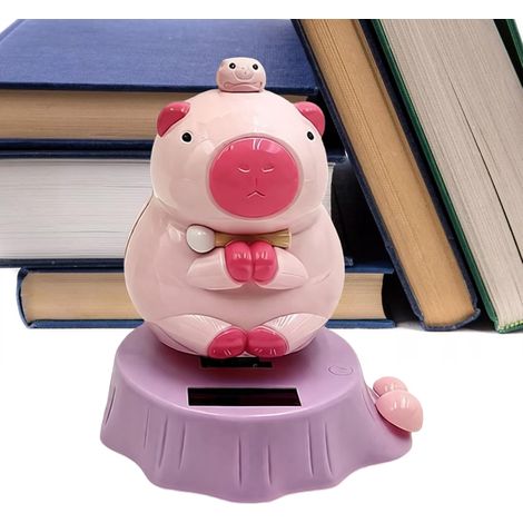 Figurines de Tableau de Bord - Statue Capybara Solaire - Décoration Tableau de Bord à tête branlante,pour Camion SUV Camping-Car Remorque Tracteur Véhicule Automobile Maison (1/5)